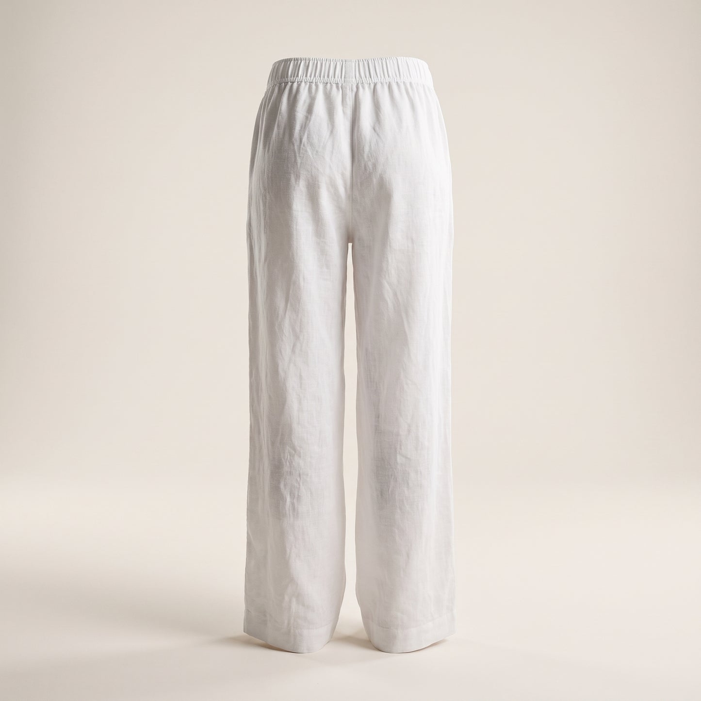 Pantaloni in Lino a Gamba Larga — Bianco