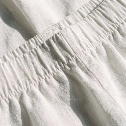 Pantaloni in Lino a Gamba Larga — Bianco